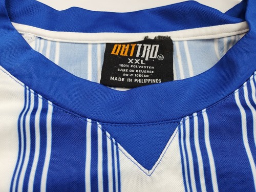 Sports El Salvador Soccer Short Sleeve Jersey Blue White Striped Size 2XL XXL - Picture 4 of 6