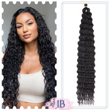 28" Ombre Boho Box Braids Ocean Wave Curls Crochet Long Braiding Hair Extensions