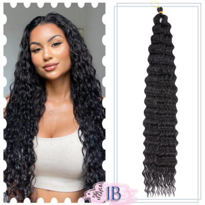 70cm Deep Wave Häkeln Box Afro Curls Boho Crochet Braids Haarverlängerung Ombre