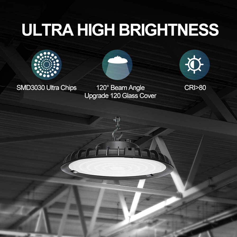 300W UFO LED High Bay Light - For Garage, Warehouse, Shop, Gym (6000K, IP65, 50,000 Hrs) 4 thumbnail image