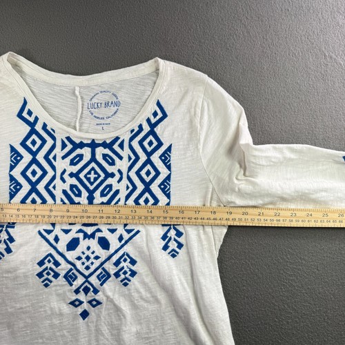 Lucky Brand Top Women Large Southwestern Boho Geometric Resort Tunic Western - Picture 4 of 11