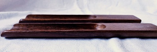 Dansk 10" Tulip Salad Bowl Staved Teak Wood Serving Paddles Set MCM Danish JHQ - Picture 17 of 17