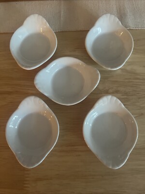 Sur La Table Sauce Dishes White Porcelain Dipping Bowl 5 PC Set