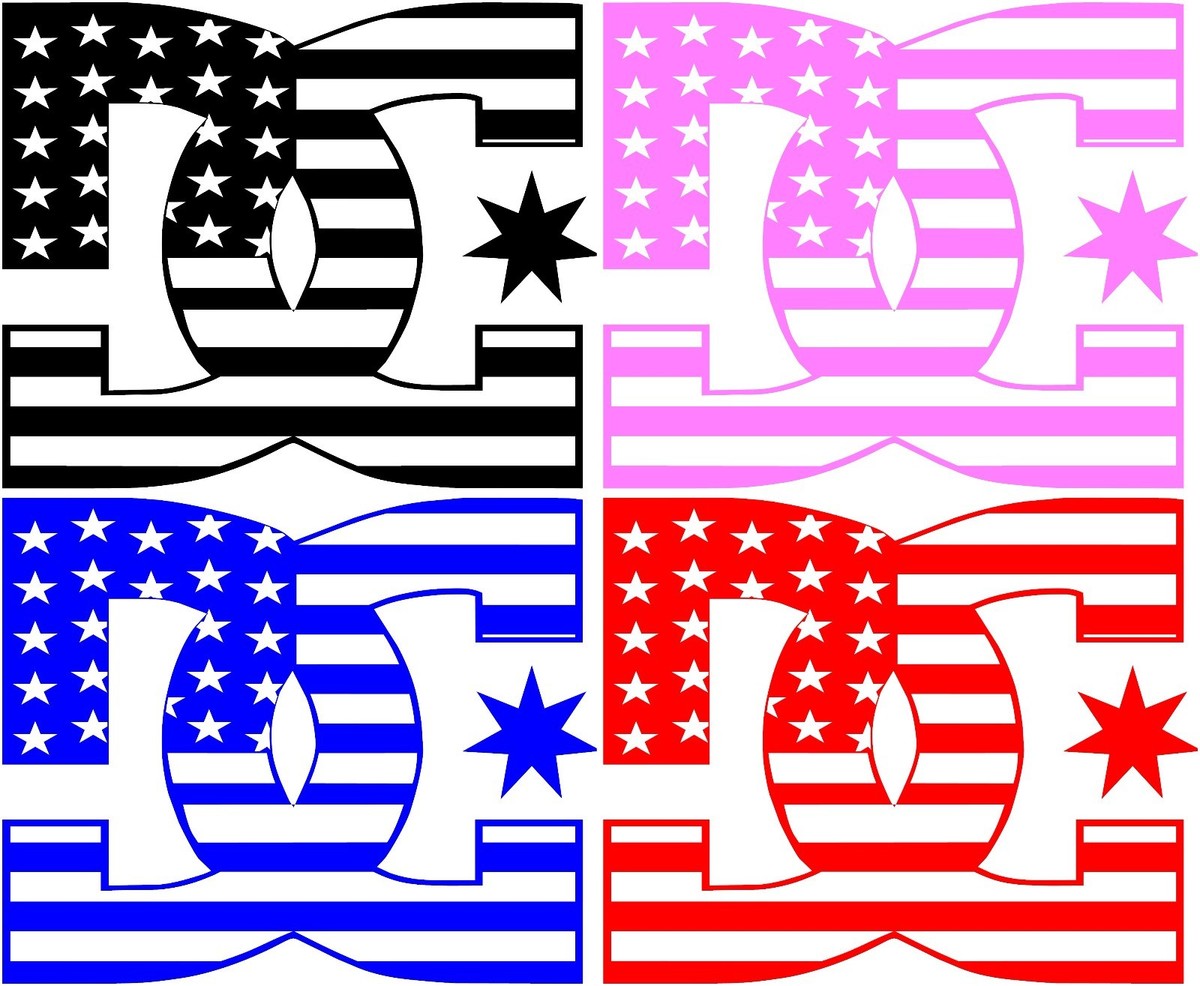 DC Shoe co vinyl sticker decal star flag skateboarding snowboarding