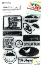 Spring Rain Sayings Clear Acrylic Stamp Set by Stampology AL3456 NEW!