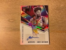 2020-21 Panini Recon James Wiseman True Potential Signatures Rookie Auto TPS-JWM
