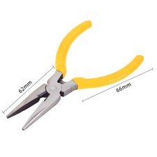 4.5" Spring Loaded yellow Handle Pointed Nose Plier Hand Tool