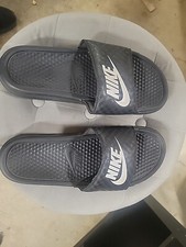 MENS NIKE BENASSI JUST DO IT SLIDES BLACK/WHITE 343880-090-SIZE 10