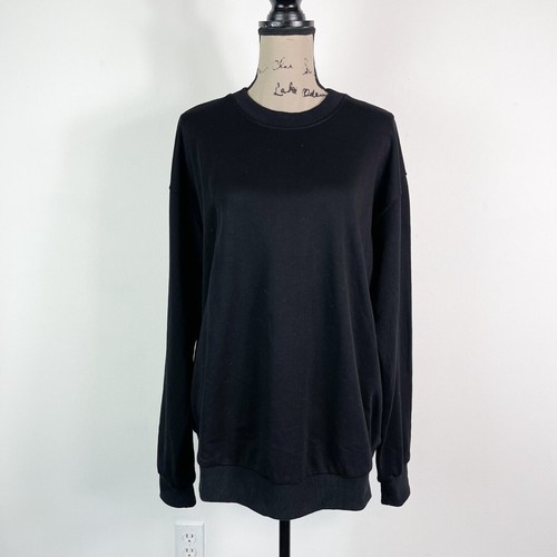 Naked Wardrobe NWT Womens' Black Long Sleeved Crew Neck Sweatshirt Size