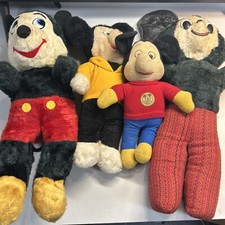 vintage Mickey Mouse Plush Lot of 4 Knickerbocker California Handmade 70s