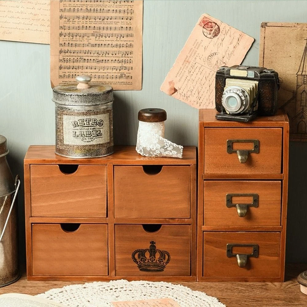 Apothecary Cabinet Rack Desktop Cabinet Drawer Home Room Office