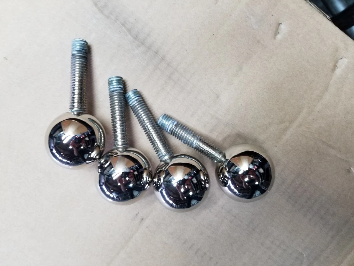 4 Wood burning stove nickel leveling ball feet Fisher woodsman lopi  fireplace | eBay
