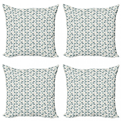 Fisch 4 Teiliges Kissenbezugs Set Dost and Stripes Illustration