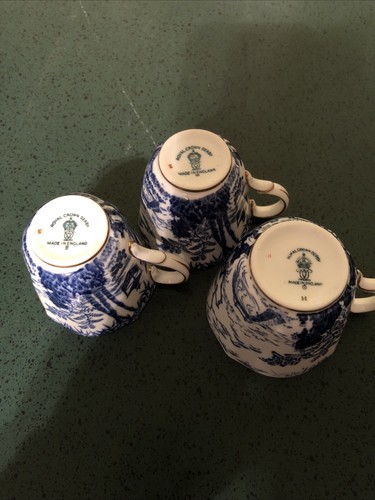 Royal Crown Derby “Mikado” Juego de 3 tazas y platillos de espresso Demitasse Inglaterra - Imagen 6 de 6