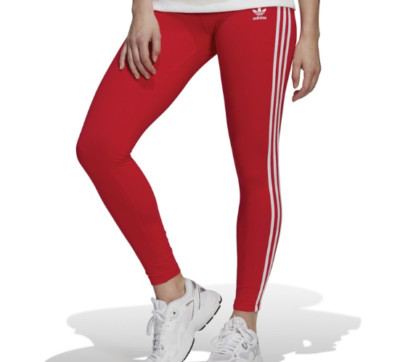 ADIDAS ORIGINALS 3-STREIFEN-LEGGINGS ÜBERGRÖSSE ROT UK 8 NEU MIT ETIKETT LETZTE