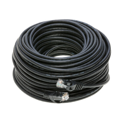 CAT5e Ethernet Patch Cable RJ-45 Internet Cord Black 25FT - 200FT Multi-Pack LOT
