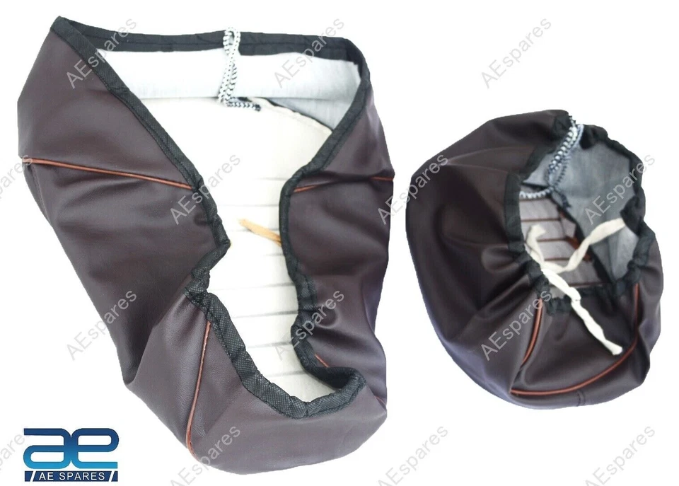 Front & Rear Seat Cover Set Brown For Royal Enfield New Classic 350 Reborn view 4