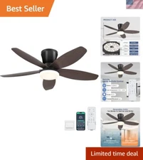 36" Indoor/Outdoor Ceiling Fan with Reversible Motor, Light - Remote/App Enabled