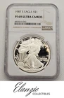 1987-S Proof $1 American Silver Eagle NGC PF69UC Brown Label