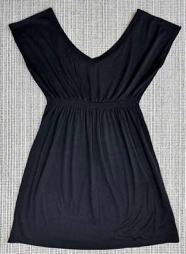 Venus Womens Medium Black White Geometric Pattern Swimsuit Cover Up Beach Dress - Picture 4 of 8