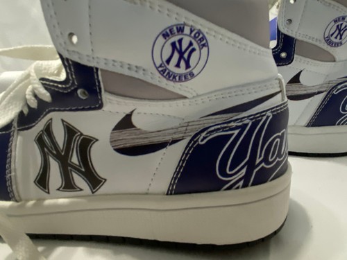MLB New York Yankees Sneakers High Tops Boys Youth Size 4.5 See Measurements - Picture 7 of 12