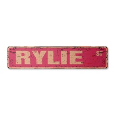 RYLIE Vintage Street Sign Childrens Name Room| Indoor/Outdoor