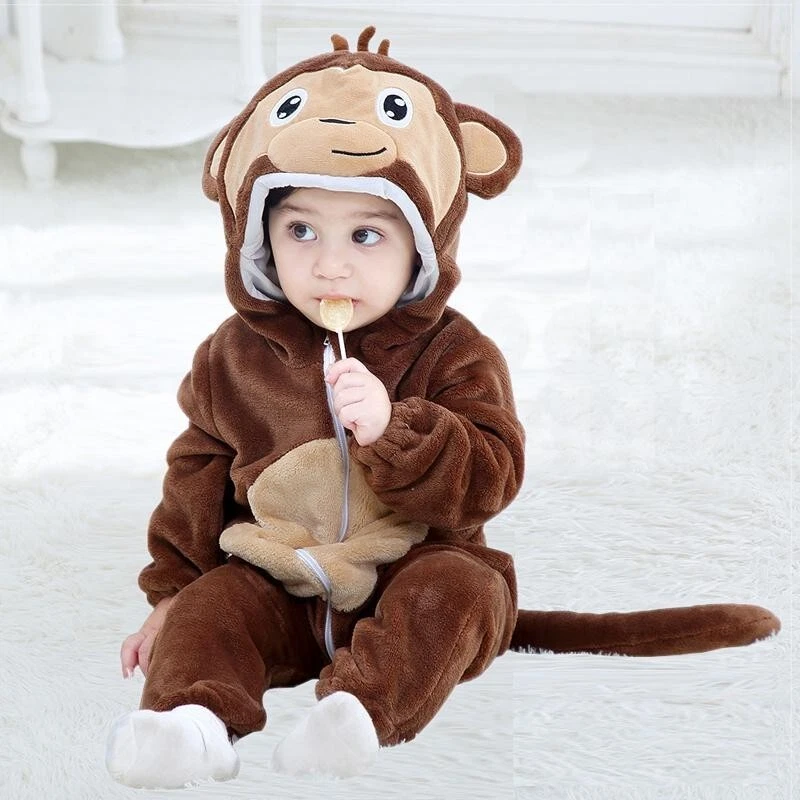 Kids Monkey Cartoon Animal Romper Jumpsuit Cosplay Party Clothing 24-30 month🐒