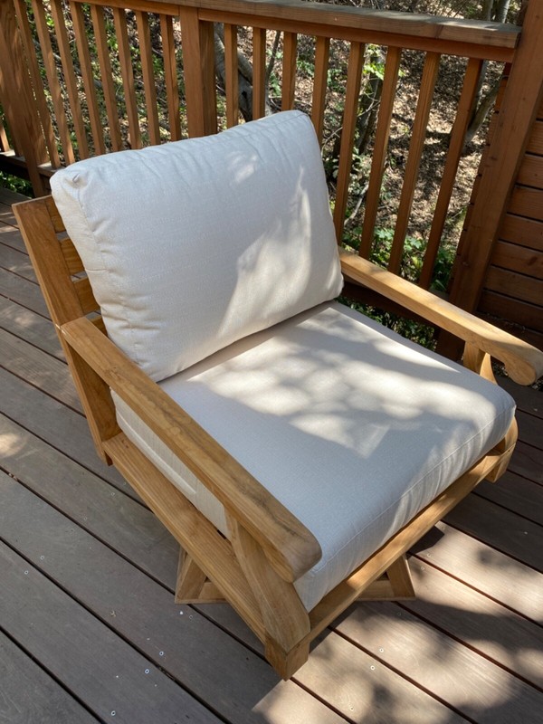 Brand New Anderson Teak Riviera Swivel Armchair Cushion Cover set Color Natural