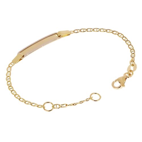 Italian 14k Two-Tone Gold Engravable Baby Kids Mariner ID Bracelet 5.5" 1.6grams - Picture 1 of 4