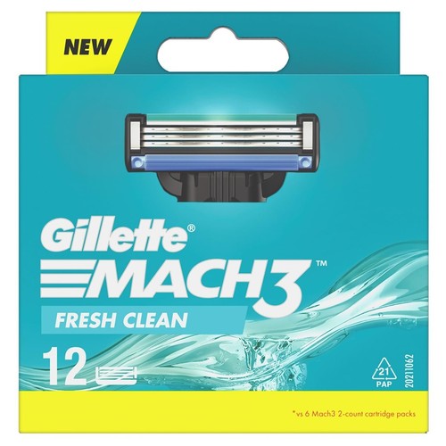 Gillette Mach3 Mach 3 12 Count Refill Razor Blade Cartridges for Men - 第 1/9 張圖片