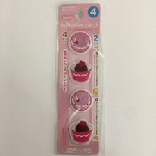 Daiso Japan - Adhesive Patch Sweets Macaron Cupcake Kawaii Pink 1" Wide