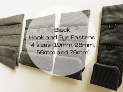 BH / Dessous. Hochwertige schwarze Haken und Ösen.  Verschiedene Größen.