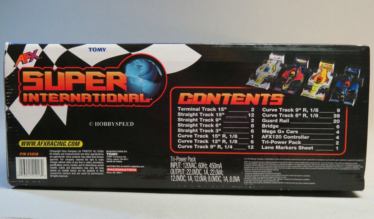 AFX Racing 21018 Coffret Super International – Slot-Car-Rennset Mit Mega G+-System, Inkl. Autos & Controller