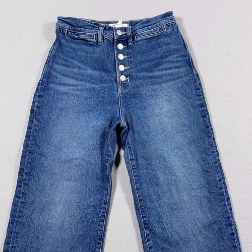 Madewell Jeans Women’s 26 The Perfect Vintage Wide Leg High Rise Exposed Buttons - Picture 2 of 11