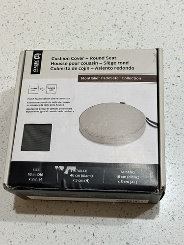 Classic Accessories Montlake 18" Dia x 2" Round Patio Cushion Cover - Picture 3 of 5
