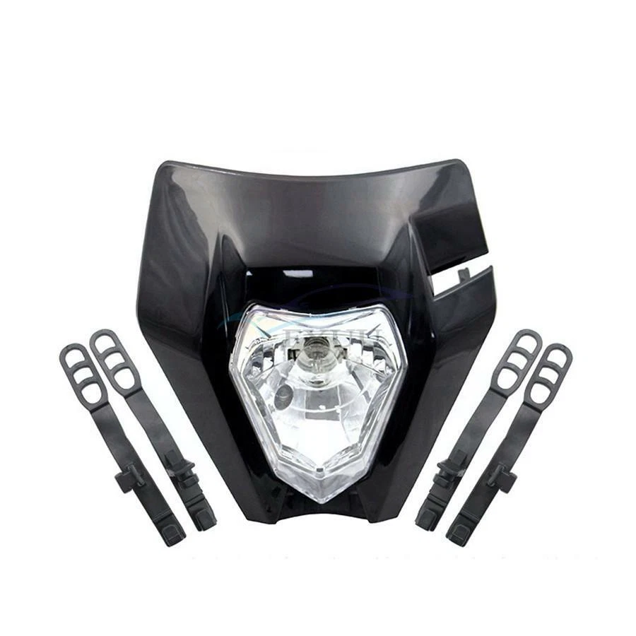 1x Faro horquilla delantero moto 35W luz de conducción con correas de goma negro Foto 4 de 4