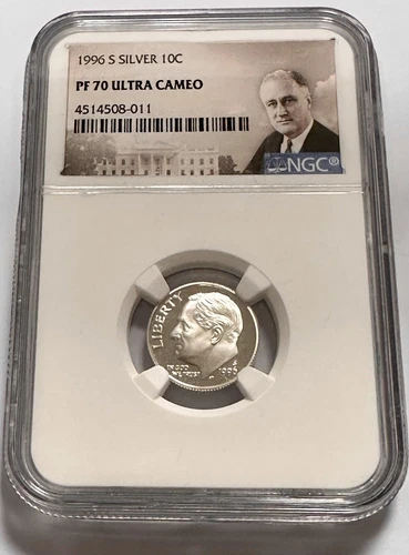 Rosevelt Dime Silver Proof 1996 S NGC PF 70 Ultra Cameo Uncirculated 10c Coin