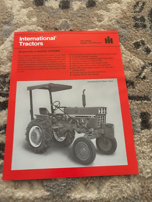 International Harvester 274 Offset Tractor Brochure FCCA24 | eBay