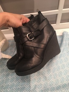 Plataforma de Cuero Negro Aldo Lillian Tobillo Correa Hebilla de bucle botín  doble 8 38 | eBay