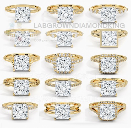 1.16 Princess Lab Grown Diamond Engagement Ring IGI Fancy Vivid Blue VS2 - Picture 7 of 11