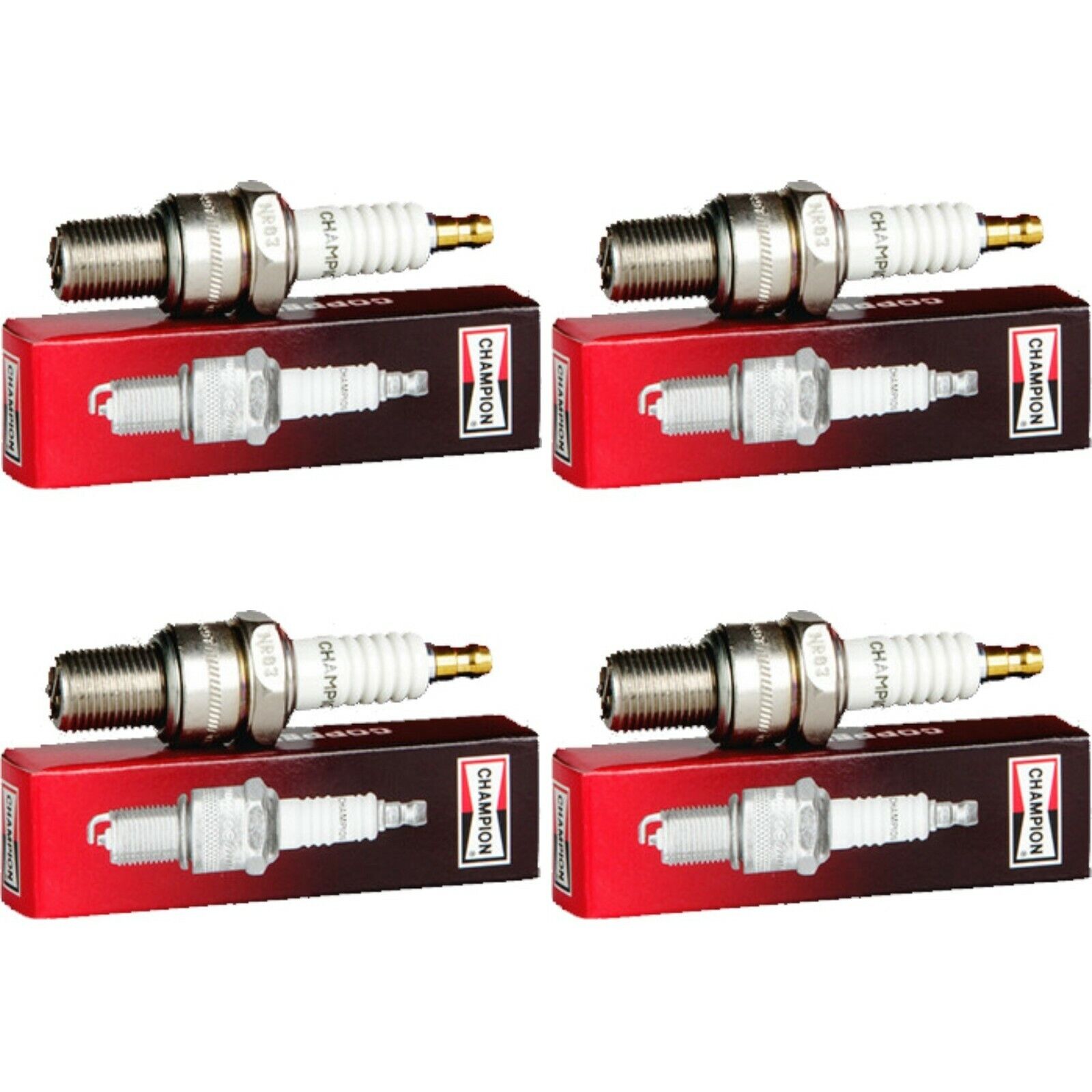 4 x Champion Industrial Spark Plugs Set for 1917-1919 WILLYS OVERLAND MODEL 83B