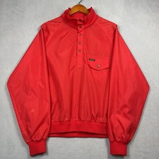 Vintage Eddie Bauer Jacket Men's Medium Red Nylon Hiking Camp Packable Mock