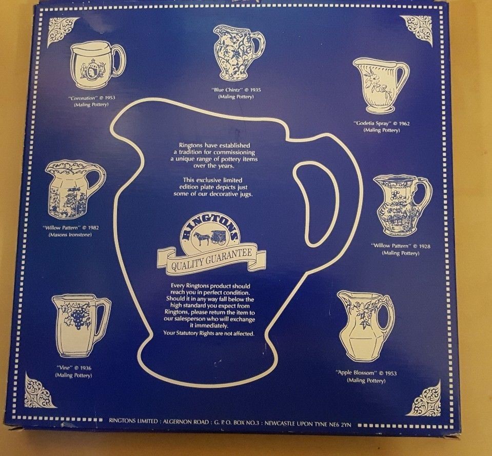 RINGTONS Decorative Jug Collection プレート RINGTONS EXCLUSIVE COLLECTORS PLATE The Decorative Jug Collection