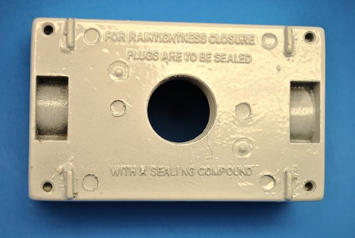 FSB-75-3 White 1 Gang Weatherproof Box With Three 3/4" Holes, 2'' Deep - Picture 4 of 5