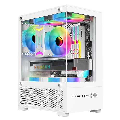 270 Degree Transparent Computer Case PC Tower For M-ATX/ITX Motherboard