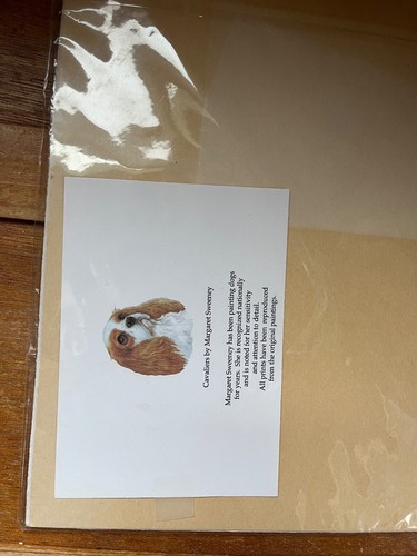 Cavaliers by Margaret Sweeney Mom Dog & Pups on Floral Couch Detailed Print in - Picture 11 of 11