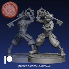 Sora from Kingdom Hearts by EthanTSavage 32mm DnD Miniature