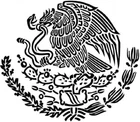 Mexico Aguila Decal Sticker Escudo calcomania blanca 10'' width by 9'' height