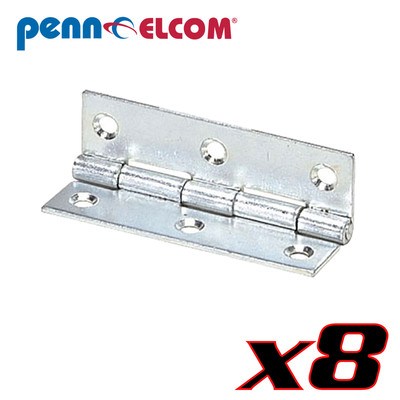 Eight Pack Penn Elcom P0620 Steel Hinge 2.76'' L x 1.47'' PennBrite Plated