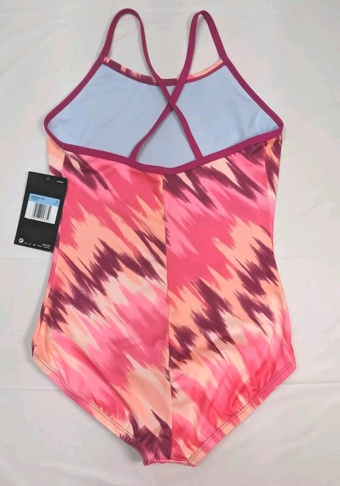 耐克 A6839 Girl's Immiscible Cross-Back 单件 M 码粉色多全新带标签 — 第 3/4 张图片